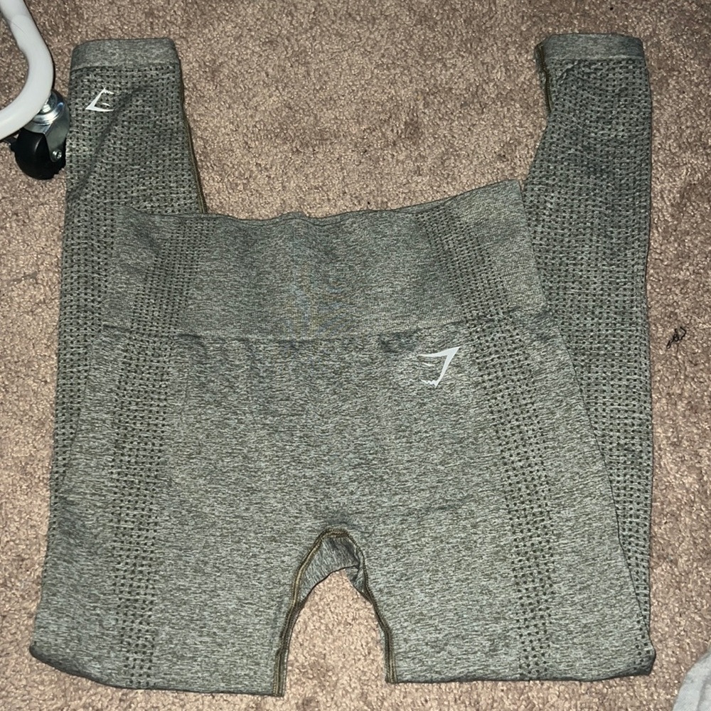 GYMSHARK vital seamless leggings in olive green